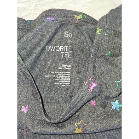 Rainbow Colorful Star Print W/ A Gray Base, Girls Sz L (10/12) “So” Favorite Tee - Picture 7 of 7